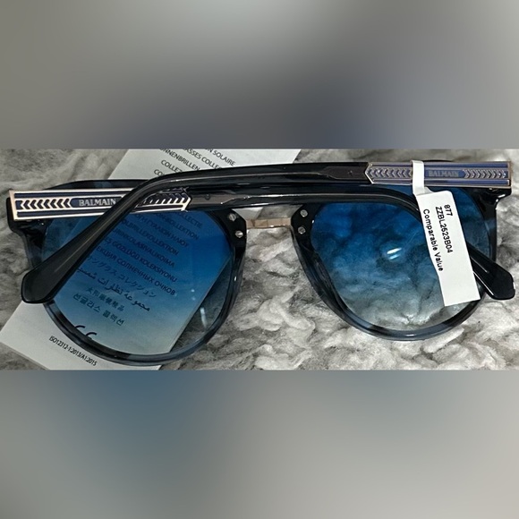 RARE Balmain NWT Women\'s Blue BI 2523 53mm Polarized Sunglasses main image 7